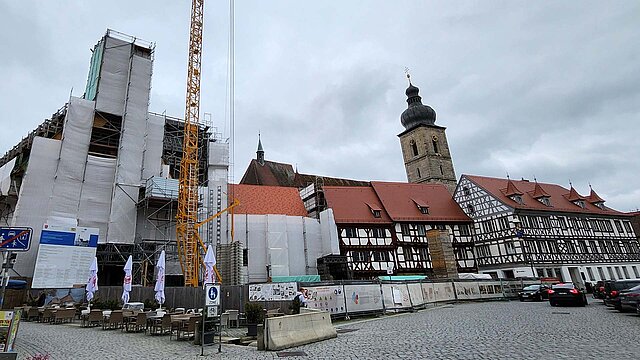 Rathaus in Forchheim Bayern während der Sanierung